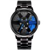 Reloj de rueda de automóvil reloj de acero inoxidable con