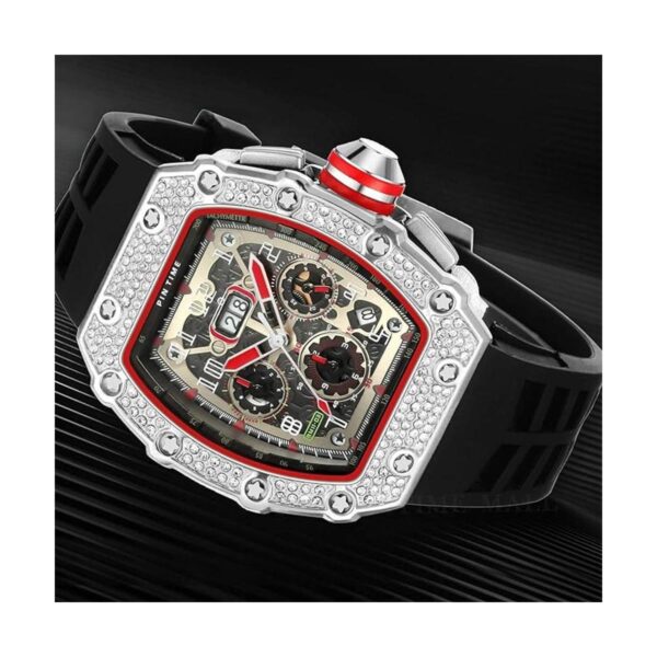 Reloj de pulsera unisex punk brillante para hombre reloj