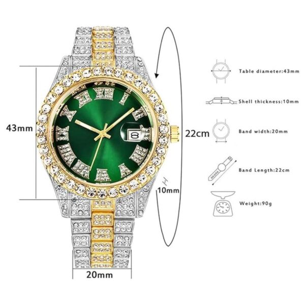 Reloj de pulsera para hombre Hip Hop Jewelry con diamantes