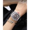 Reloj de pulsera unisex punk brillante para hombre reloj