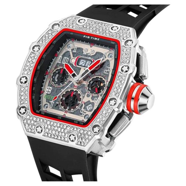 Reloj de pulsera unisex punk brillante para hombre reloj