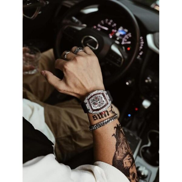 Reloj de pulsera unisex punk brillante para hombre reloj