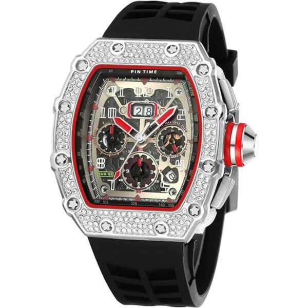 Reloj de pulsera unisex punk brillante para hombre reloj