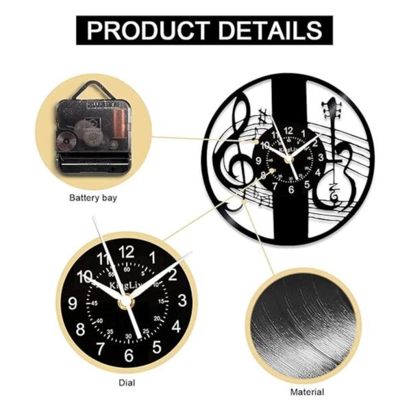 Reloj de pared de discos de vinilo de música Kinglive