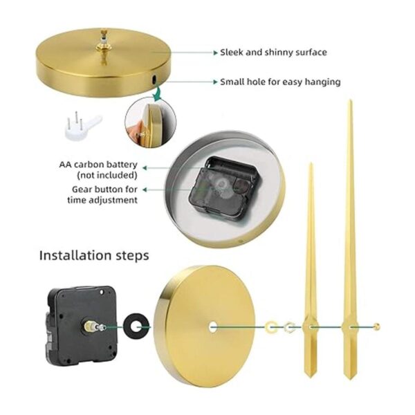 Reloj de pared VREAONE sin marco grande moderno espejo_4