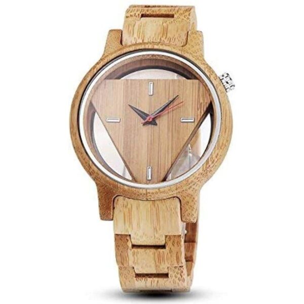 Reloj de madera para hombre con triángulo invertido de_1
