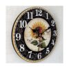 Reloj de pared rústico de 14 pulgadas con girasol de