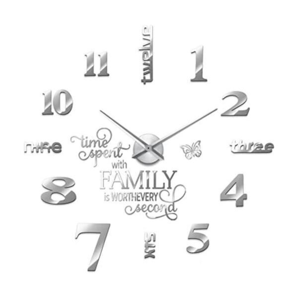 Reloj de pared grande 3D sin marco decoración moderna_1