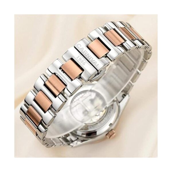 Reloj automático de moda señoras reloj analógico acero_4