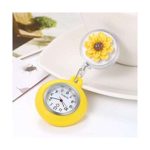 Reloj con clip para mujer diseño de solapa con flores_4