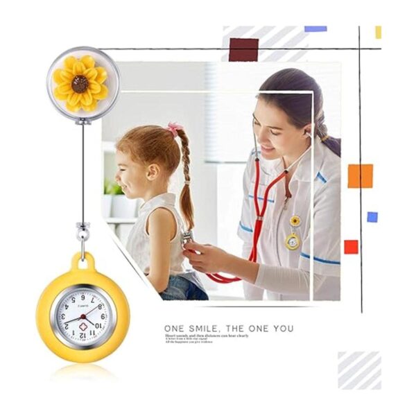 Reloj con clip para mujer diseño de solapa con flores_3
