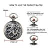 Reloj de bolsillo mecánico Steampunk con números romanos