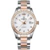 Reloj automático de moda señoras reloj analógico acero_1