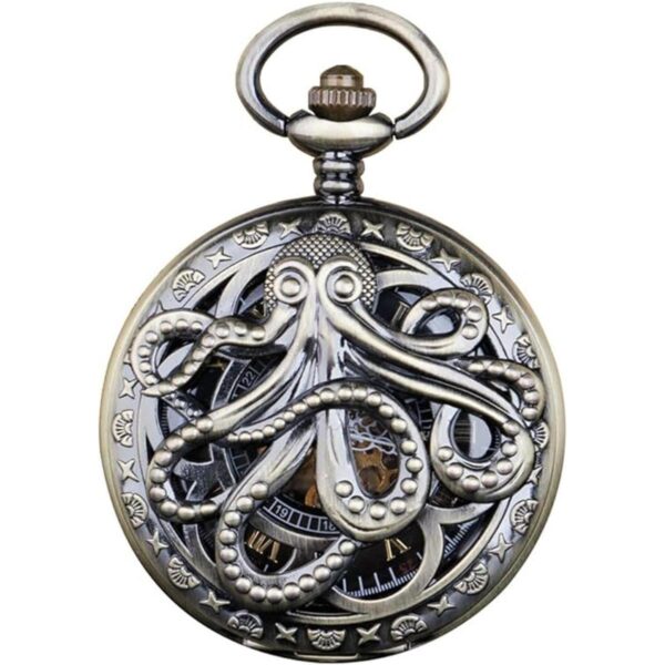 Reloj de bolsillo mecánico Steampunk con números romanos