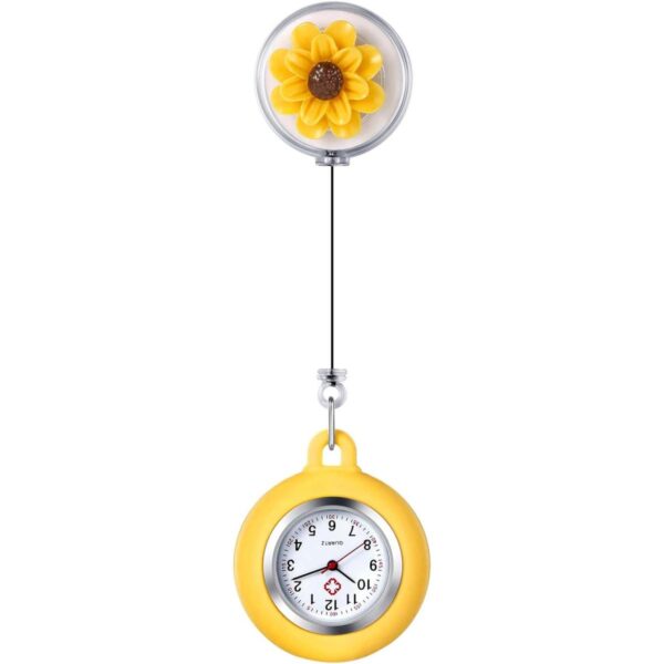 Reloj con clip para mujer diseño de solapa con flores_1