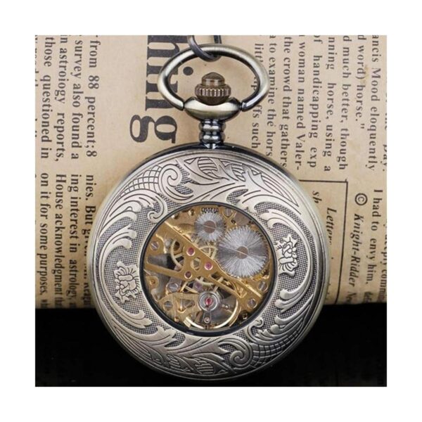 Reloj de bolsillo mecánico Steampunk con números romanos
