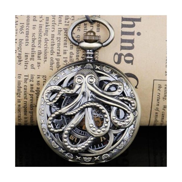 Reloj de bolsillo mecánico Steampunk con números romanos