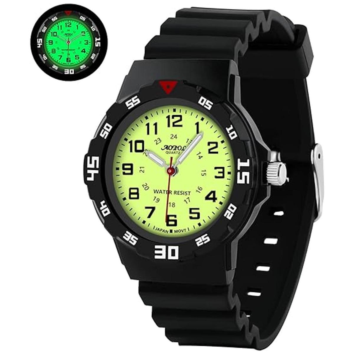 Reloj analógico para niños y niñas impermeable para