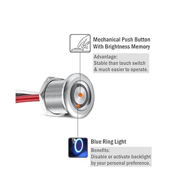 Regulador de luz de 12 V montaje empotrado interruptor_3