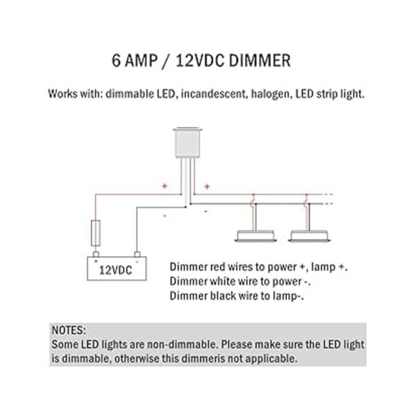 Regulador de luz de 12 V montaje empotrado interruptor_2