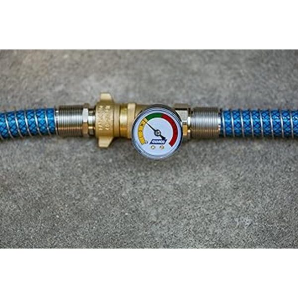 Regulador de presión de agua de latón con manómetro_3