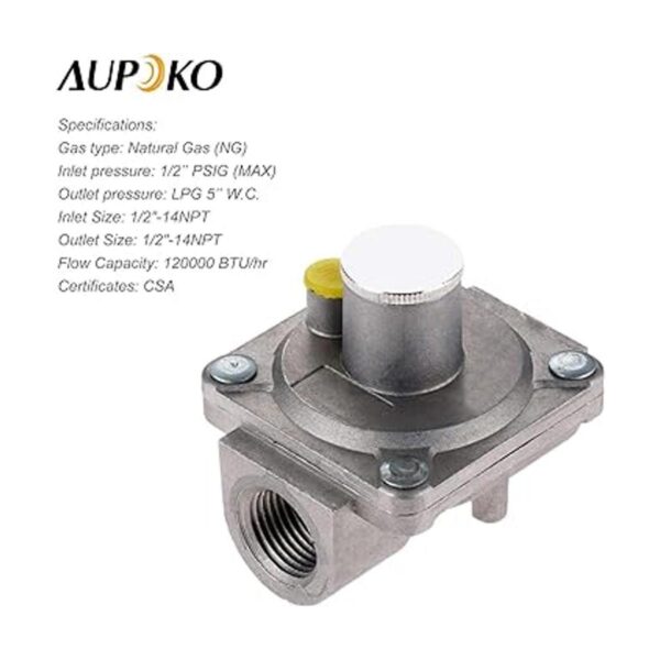 Regulador de gas Aupoko de 12 pulgadas regulador de