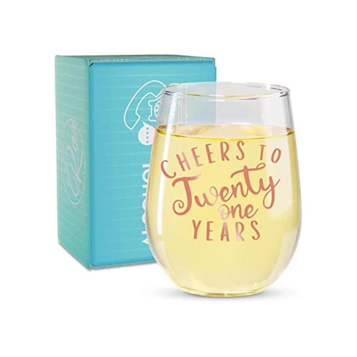 Regalos de copa de vino sin tallo para mujer de 21 años