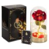 Regalo de cumpleaños de cúpula de cristal rosa roja para