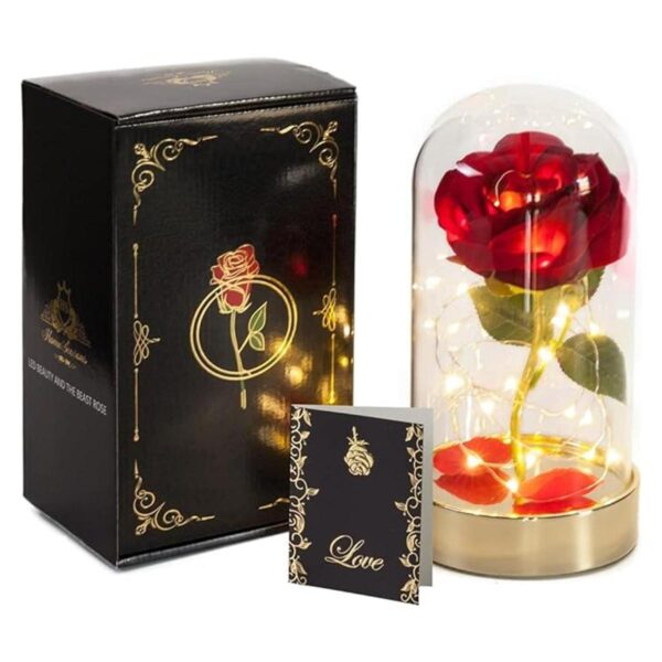 Regalo de cumpleaños de cúpula de cristal rosa roja para