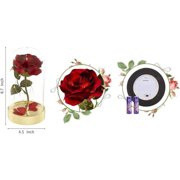 Regalo de cumpleaños de cúpula de cristal rosa roja para