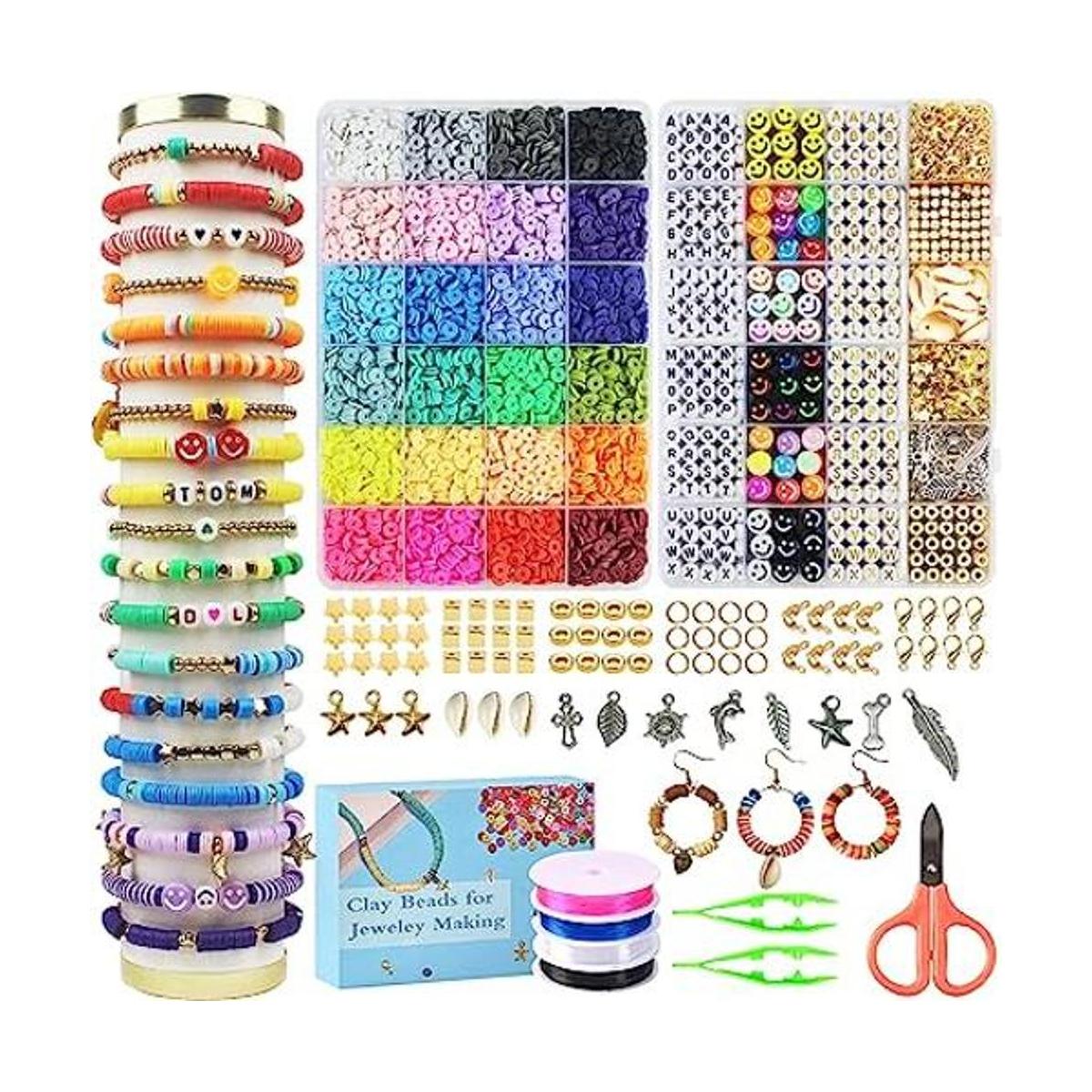 Redtwo Kit de 7200 cuentas de arcilla kit de fabricación