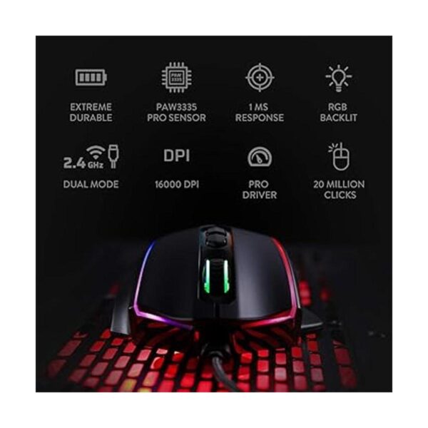 Redragon M686 Mouse inalámbrico para juegos 16000 DPI_3