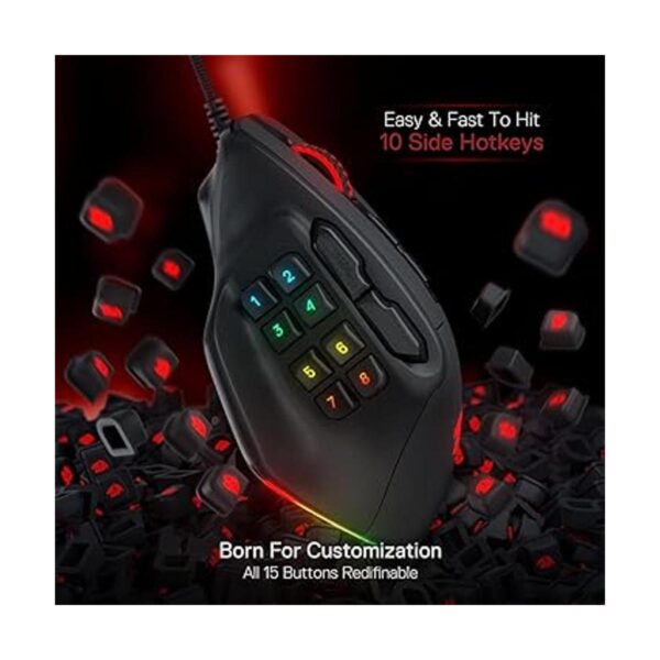 Redragon M811 Aatrox MMO Mouse para juegos 15 botones