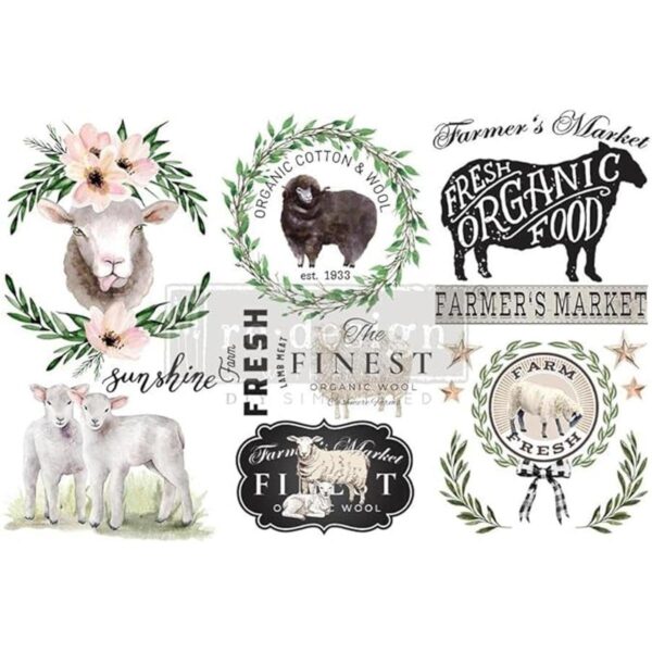 Redesign Decor TransfersSweet Lamb3 hojas regalos de 6 x_1