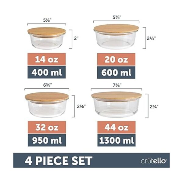 Recipientes de vidrio para preparación de comidas con