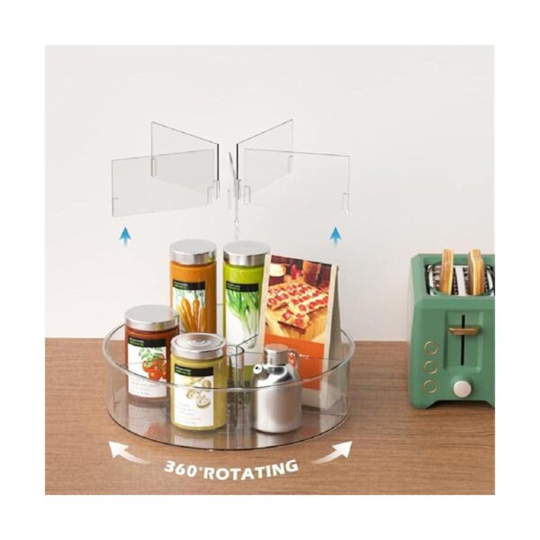 Recipiente redondo de plástico Lazy Susan giratorio para_5