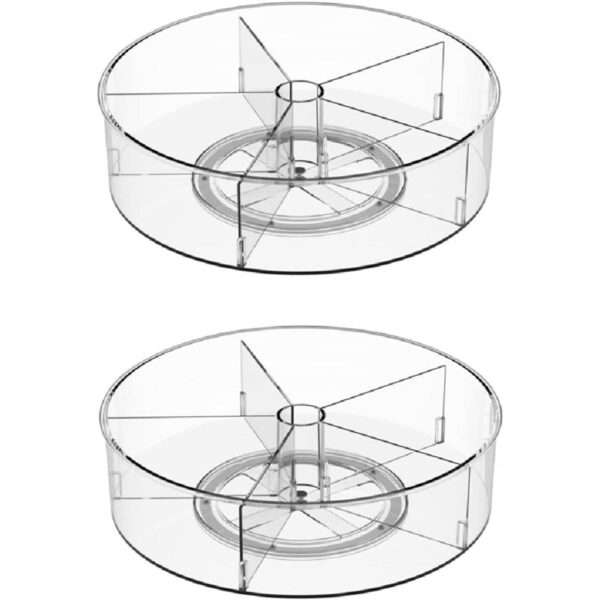 Recipiente redondo de plástico Lazy Susan giratorio para_1
