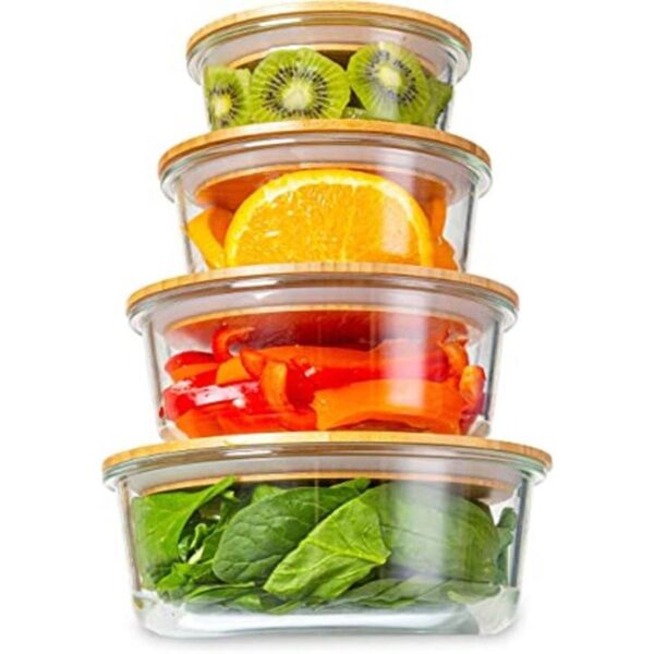 Recipientes de vidrio para preparación de comidas con