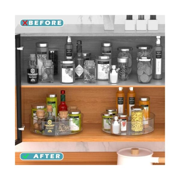 Recipiente redondo de plástico Lazy Susan giratorio para_6