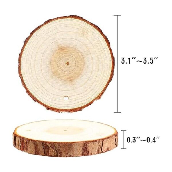 Rebanadas de madera natural 30 piezas de 3.1 a 3.5_2