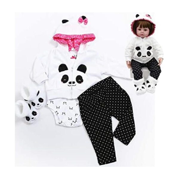 Reborn Baby Girl Dolls Clothes 18 inch Panda Outfits_1