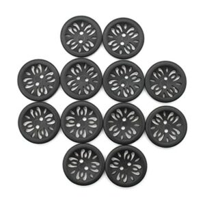 Raydodo 12 botones negros mate de 0.984 in para botones de