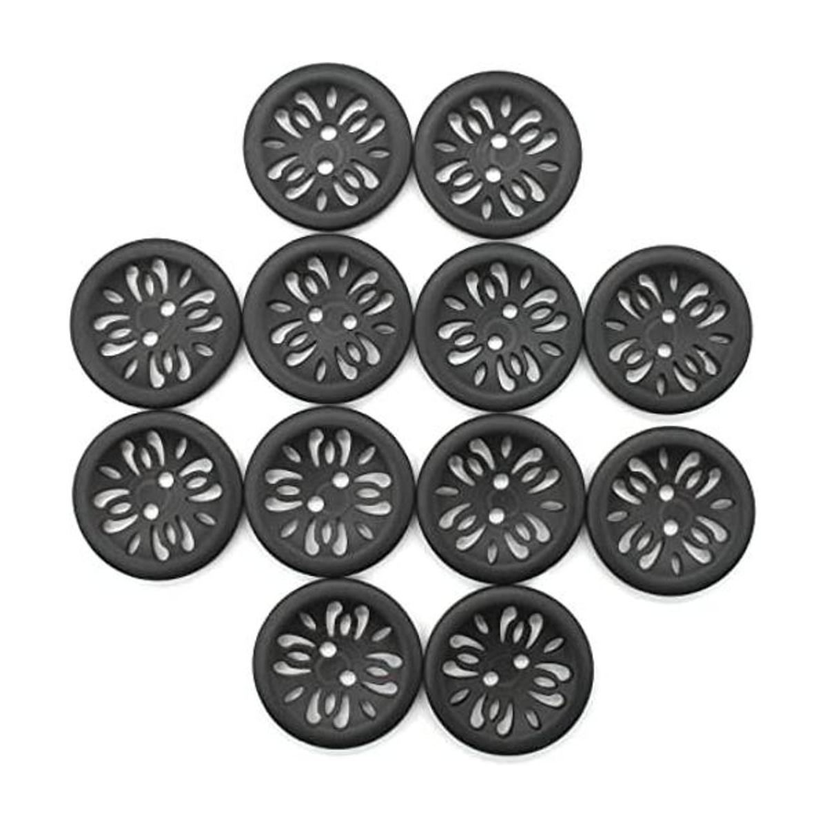 Raydodo 12 botones negros mate de 0.984 in para botones de