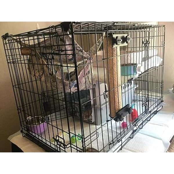 Rascador para gatos montado en jaula para gatos que ahorra_2