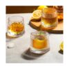RareCi Vasos de whisky de fondo plano de cristal juego de_5