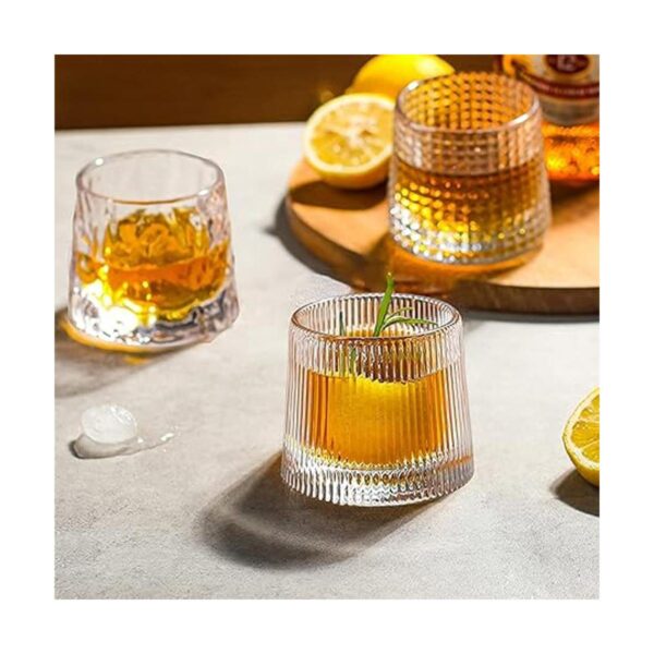 RareCi Vasos de whisky de fondo plano de cristal juego de_5