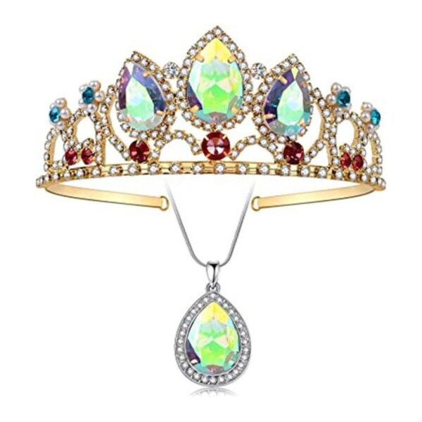 Rapunzel Tiara de princesa corona y collar de princesa_1