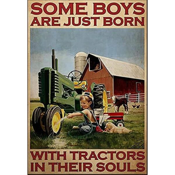 Ranch Boy Póster de metal para tractores algunos niños