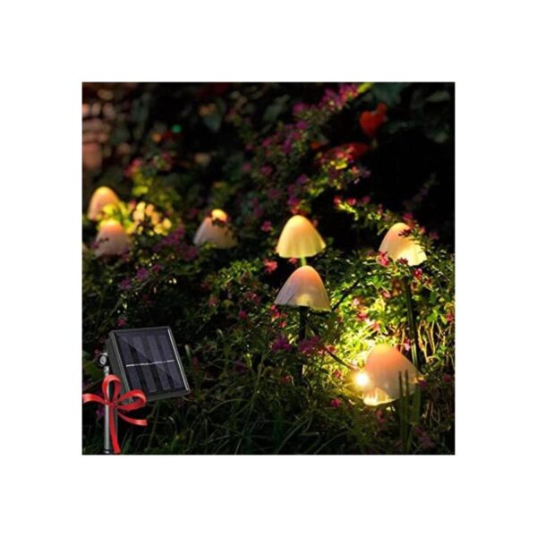 Raising Witt Cadena de luces solares de hongo de 20 luces_1