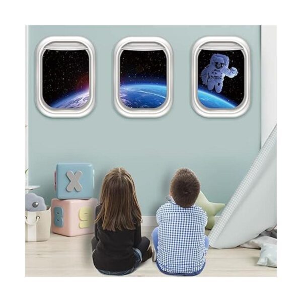 Rajahubri Calcomanías de pared para ventana de astronauta_4